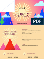 Geometric January Daily Calendar 2024 Presentation