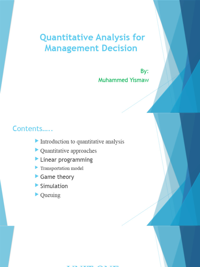 MBA Quantative Analiysis | PDF | Linear Programming | Mathematical ...