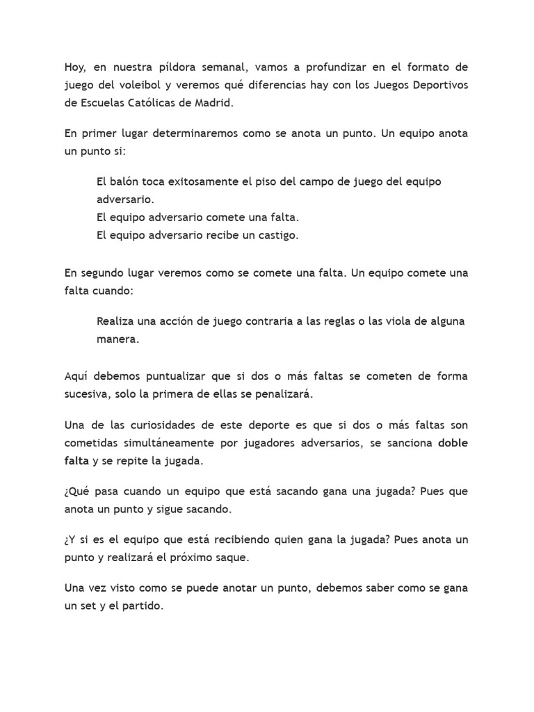 Cómo anotar puntos en voleibol | PDF