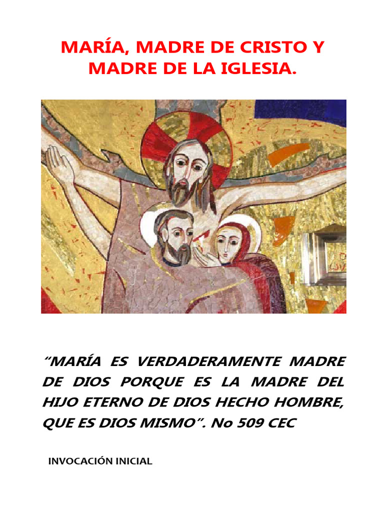 María, Madre de Cristo y de la Iglesia | PDF | María, madre de Jesús ...