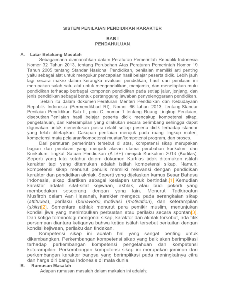 Responden Evaluasi Karakter di Sekolah Menengah Atas