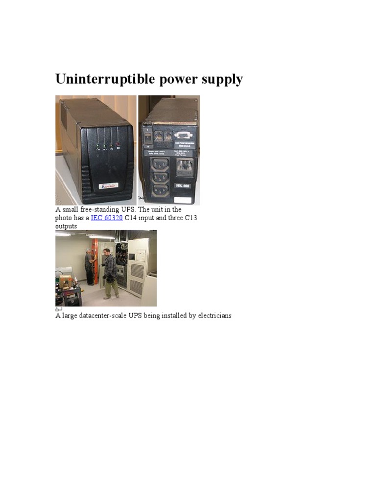 Uninterruptible Power Supply PDF Power Supply Rectifier