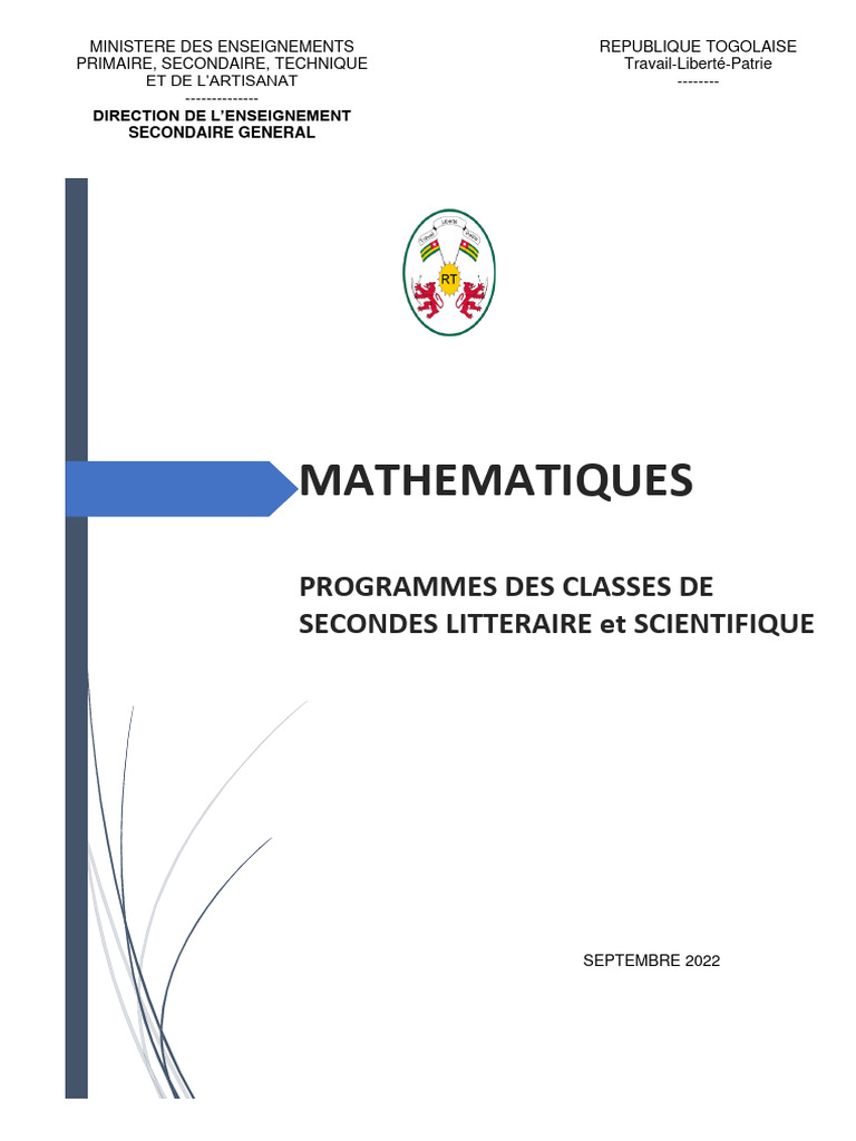 Programme Maths Seconde 2022-2025 | PDF | Enseignement | Mathématiques