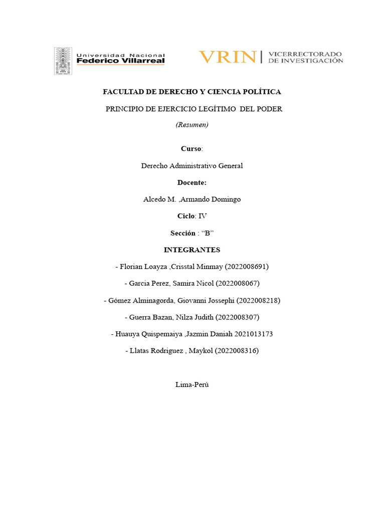 Principio del Ejercicio Legítimo del Poder | PDF | Responsabilidad ...
