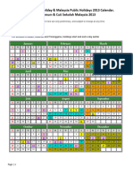 2013 Malaysian Calendar School Holidays