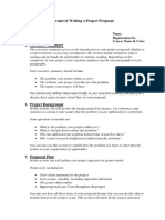 Format of Write A Project Proposal
