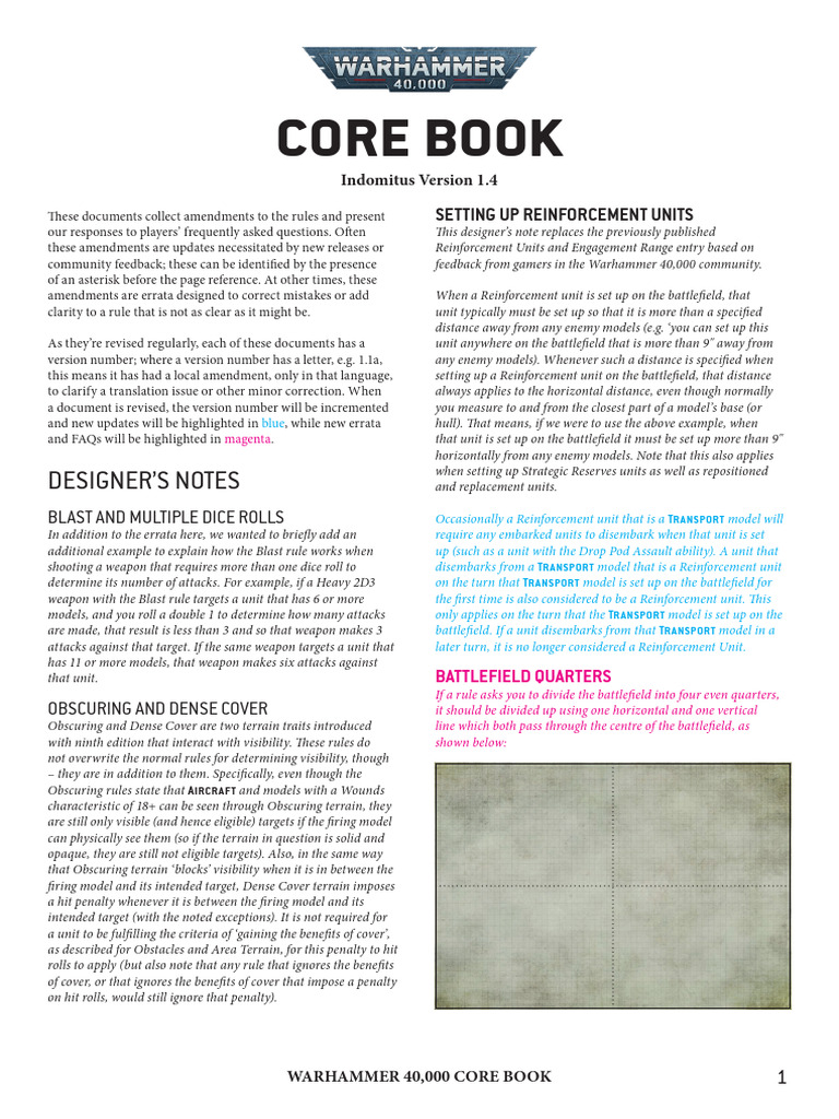 Warhammer 40K Core Rules Overview | PDF
