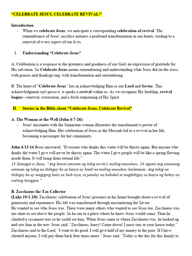 Celebrate Jesus Celebrate Revival Pdf Jesus Prayer