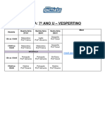 Turma: 7º Ano U - Vespertino: Horário Quarta-Feira 27/01 Quinta-Feira 28/01 Sexta-Feira 29/01 Meet