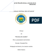"Universidad Central Del Ecuador": Facultad de Filosofía Letras y Ciencias de La Educación