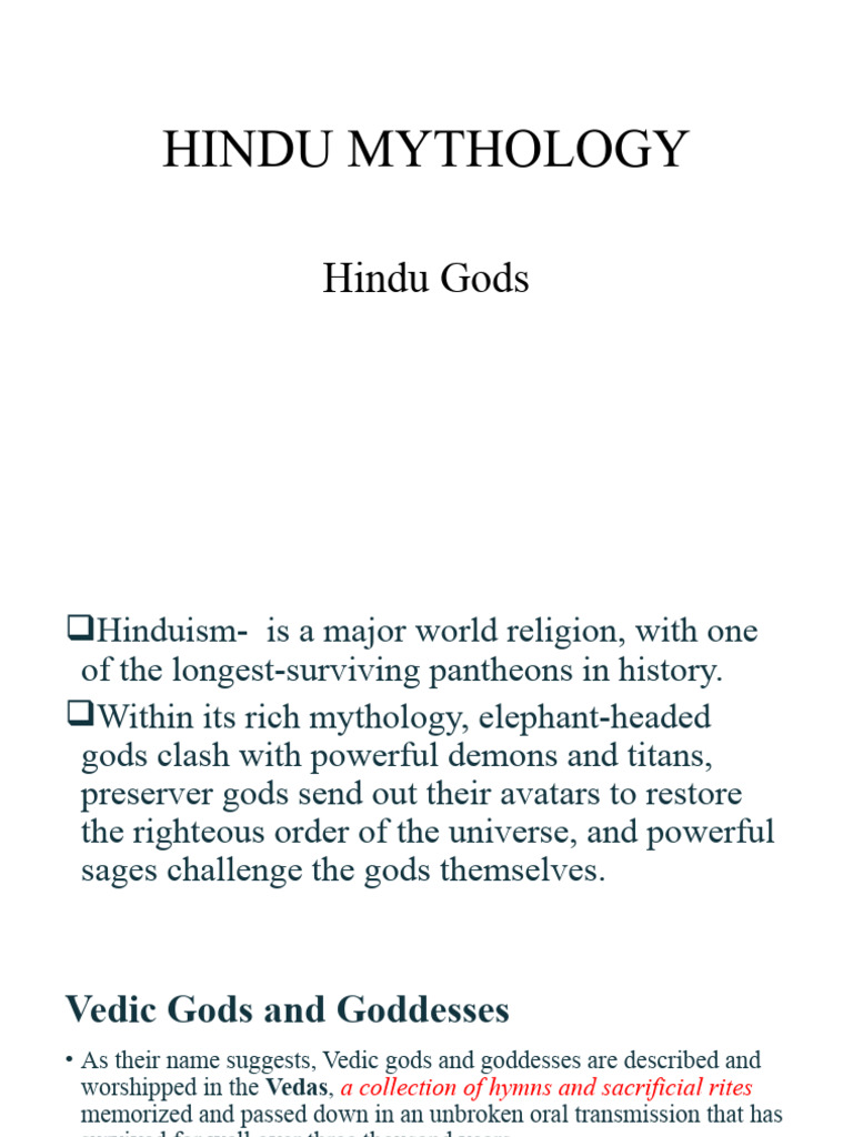 Vedic Gods in Hindu Mythology | PDF | Social Science | Philosophy