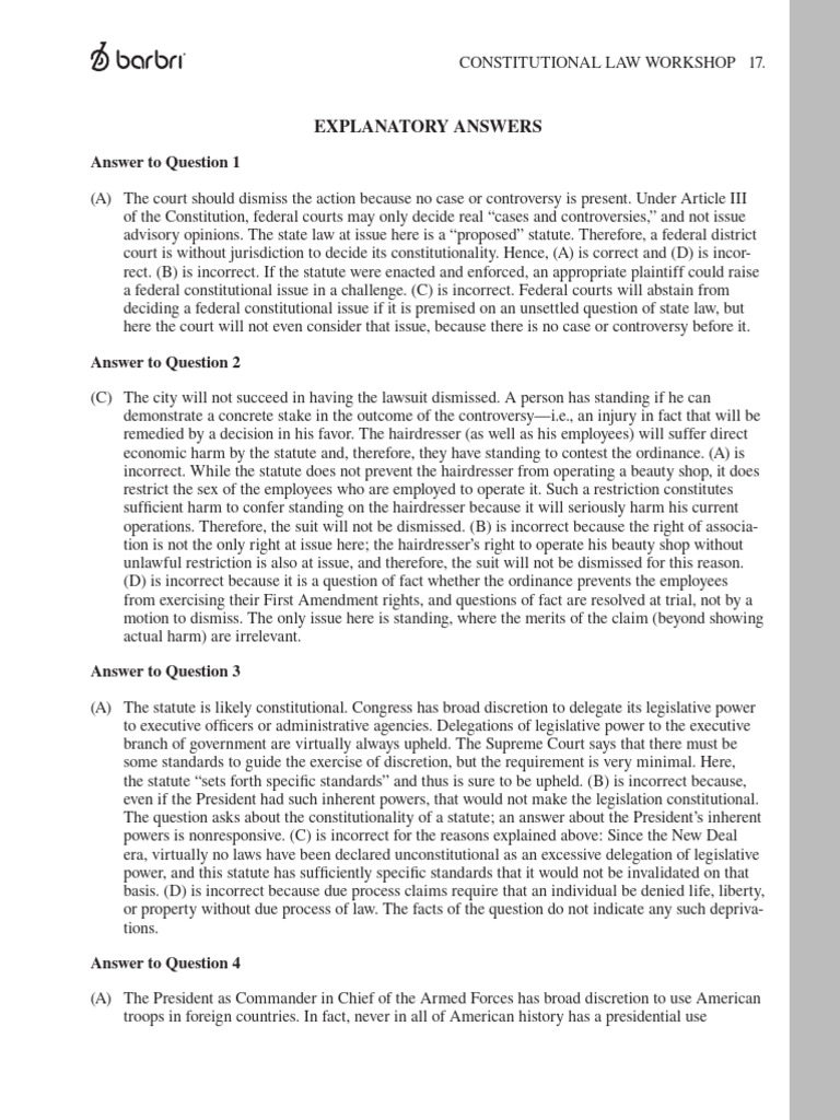 Constitution Mbe Answers PDF Suspect Classification Case Or