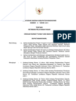 Peraturan Daerah Kabupaten Manokwari No. 11 Tahun 2011 Tentang Retribusi Pelayanan Pasar