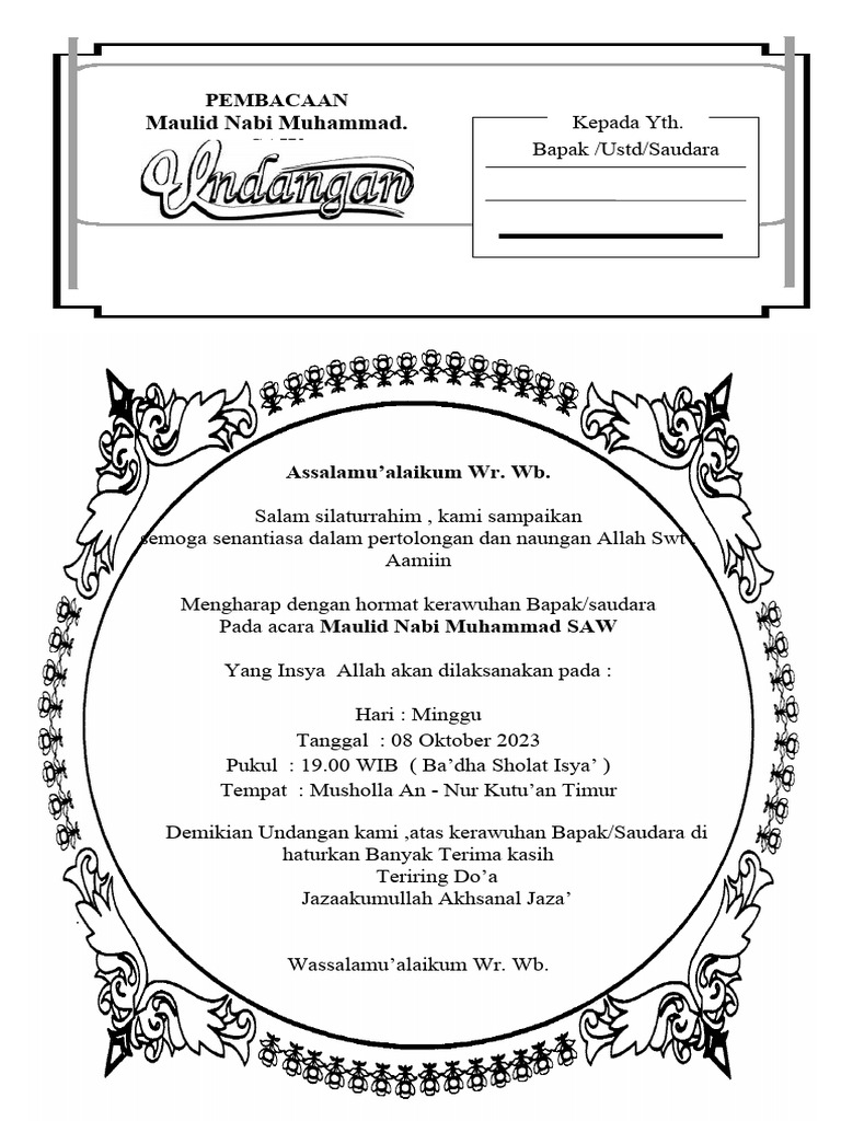 Undangan tasyakuran | PDF