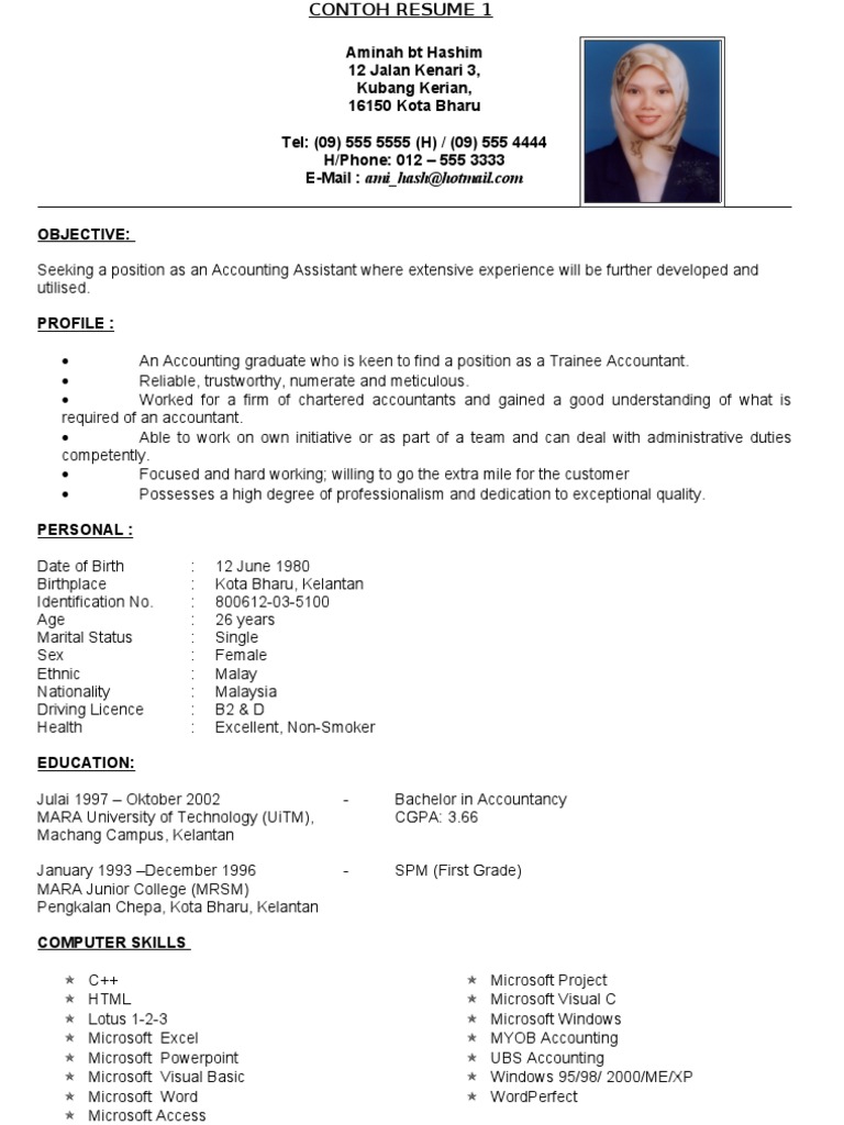 Contoh Full Resume In English 2 Microsoft 37k Views