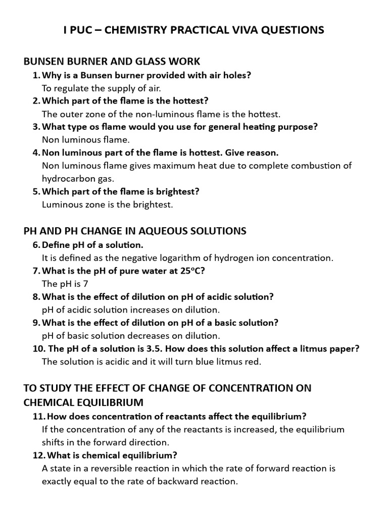 I puc viva questions pdf ph solubility