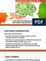 Introduction To MIL Part 1 Communication Media Information and Technology Literacy