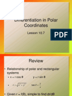 Differentiation in Polar Coordinates: Lesson 10.7