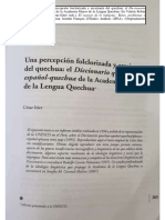 César Itier - Una Percepción Forclorizada y Arcaizante Del Quechua: El Diccionario Quechua-Español-Quechua de La Academia Mayor de La Lengua Quechua