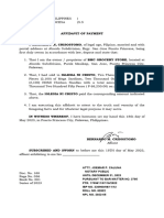 Bernardo M Crisostomo Affidavit of Payment