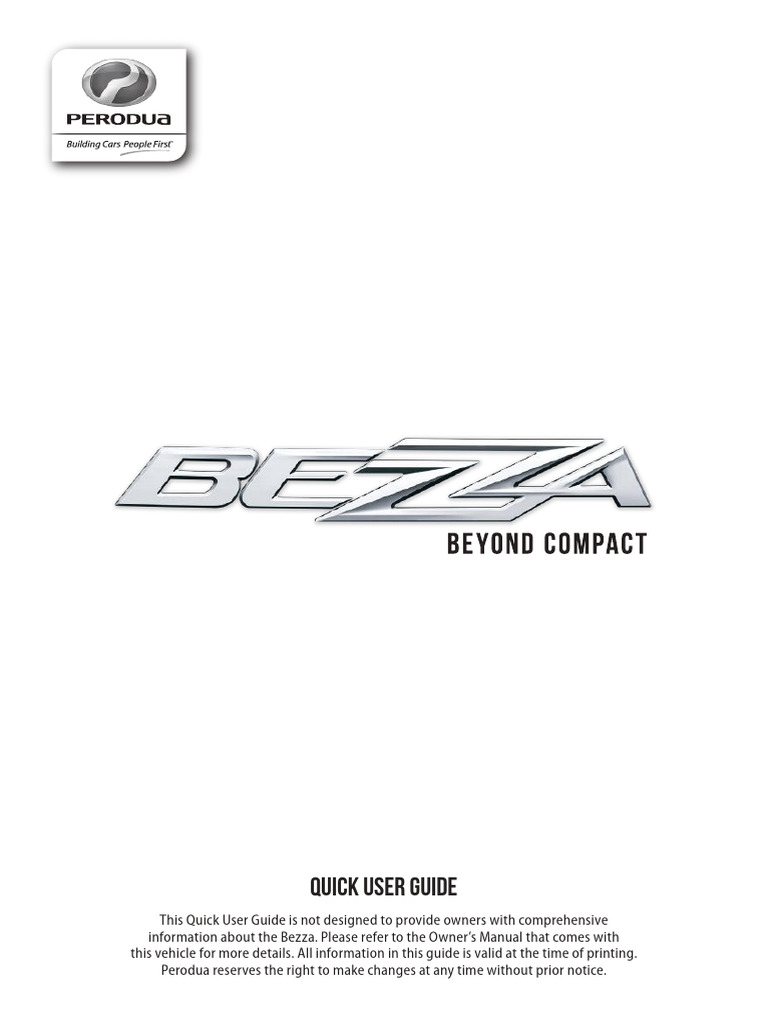 Bezza Quick User Guide Overview | PDF | Anti Lock Braking System ...