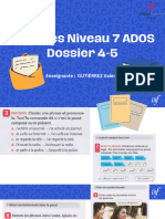 Activités Niveau 7 ADOS Dossier 4-5