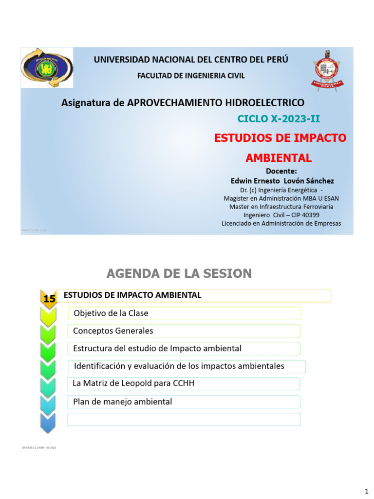 Impacto Ambiental en Centrales Hidroeléctricas | PDF | Evaluación de ...