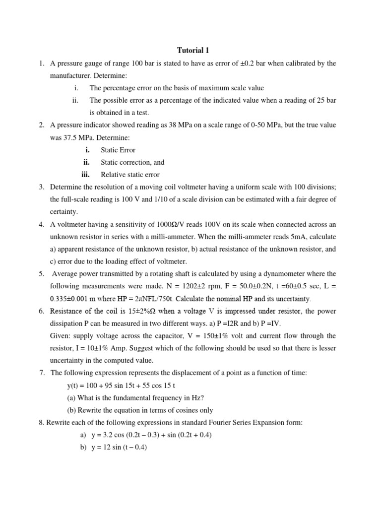 Tutorial 1 Pdf Resistor Voltage