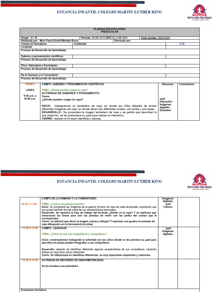 Formato de Plan Actualizado | PDF | Educación de la primera infancia ...