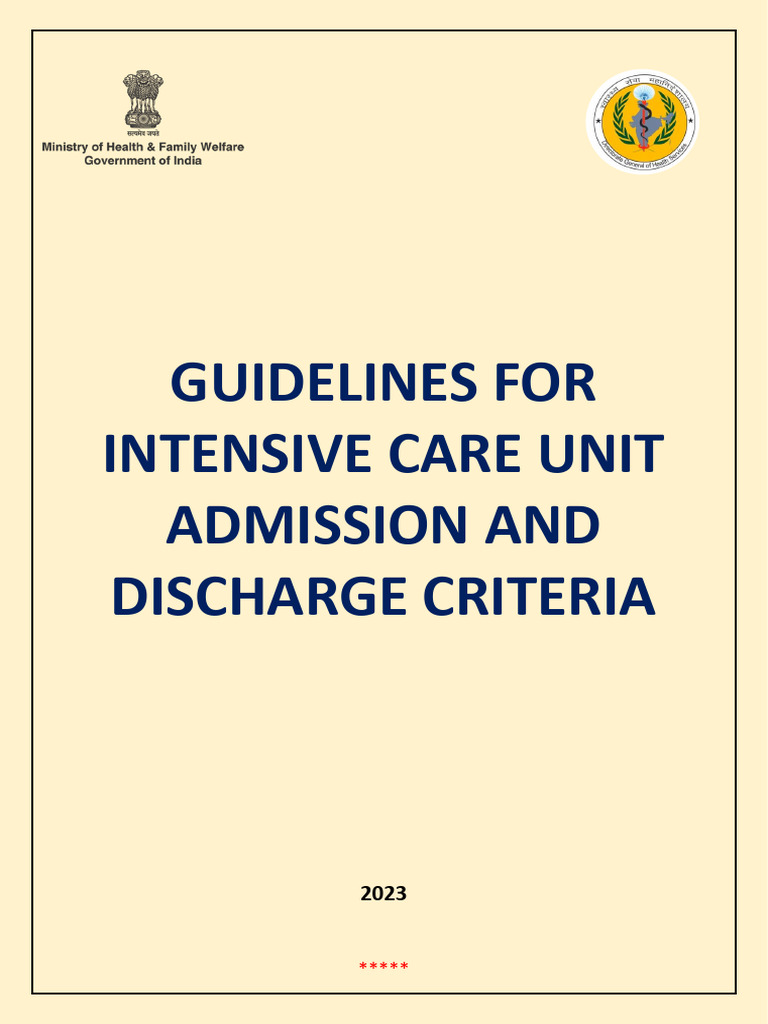 ICU Admission and Discharge Guidelines 2023 | PDF | Intensive Care ...
