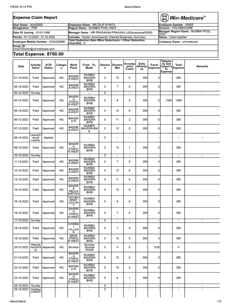 Dec Expense | PDF