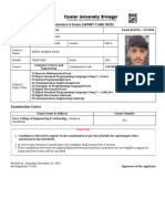 CUS-EnG-210322 Sem Exam Admit Card - CUSrinagar