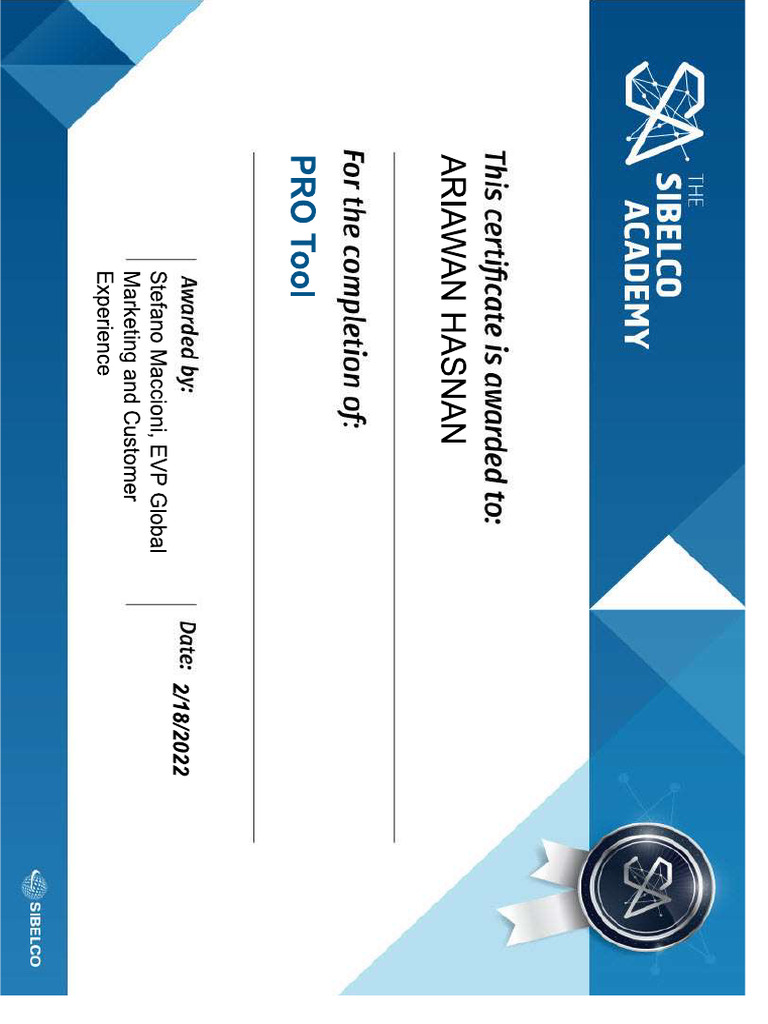 Certificate PRO Tools (Price Revenue Optimization) | PDF