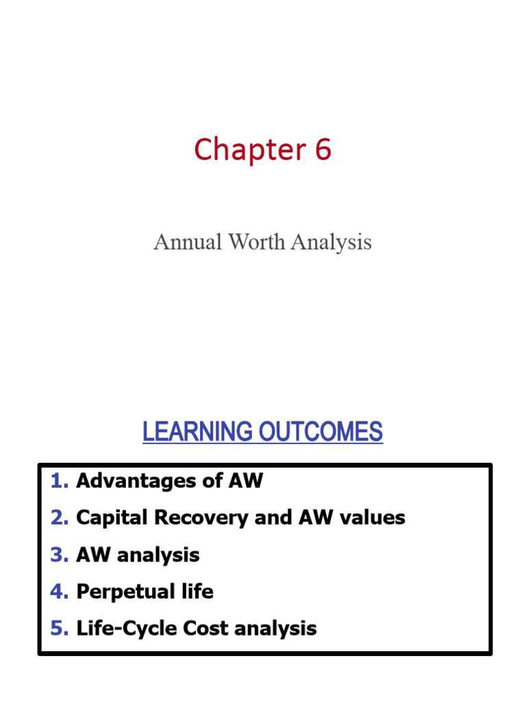 Annual Worth Analysis Overview | PDF | Life Cycle Assessment | Cost