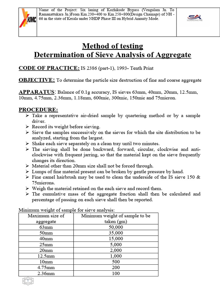 7.sieve Analysis of Aggregate | PDF | Technology & Engineering
