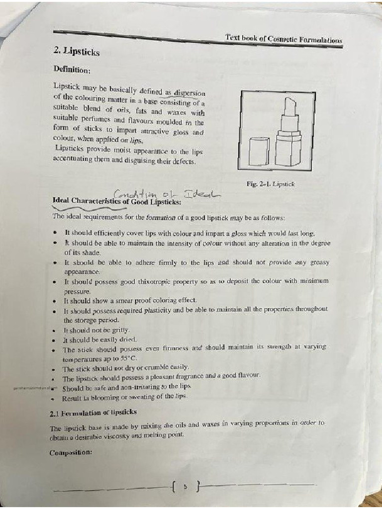 Lipsticks Shampoo Pdf