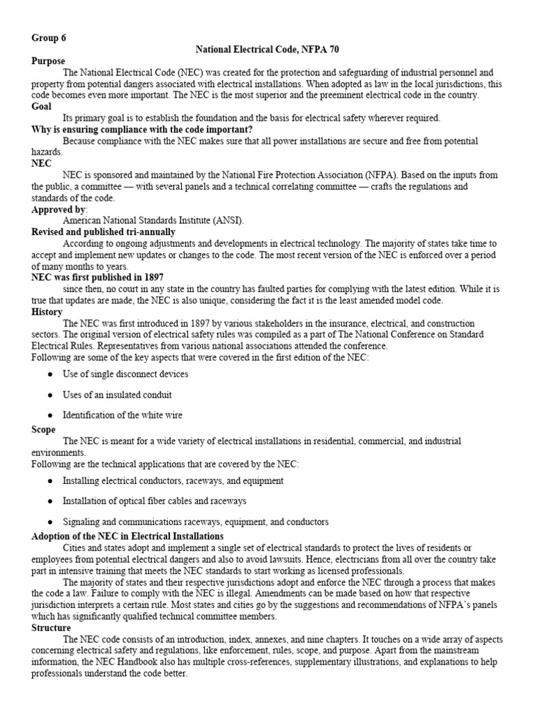 GROUP6NECNFPA70 (1) PDF Electrical Wiring Electricity