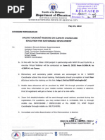 Online Teachers Training On Climate Change and Education For Sustainable Development