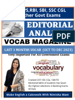 Last 3 Month Vocabulary Magazine by Nimisha Ma'am Oct To Dec 2023