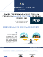 Regional Development Council Viii: Balik Probinsya, Bagong Pag-Asa Program: OF EO 114 and Its Irr