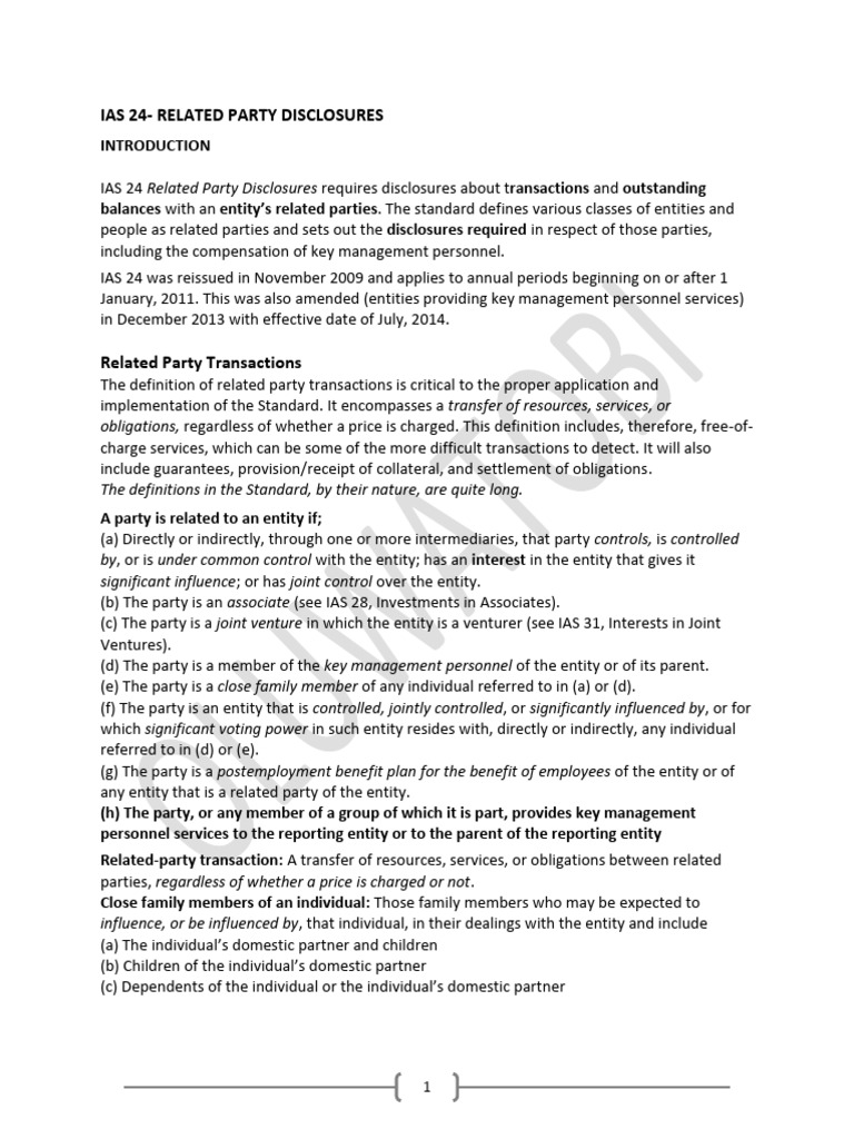 Ias 24 related party disclosures pdf international financial