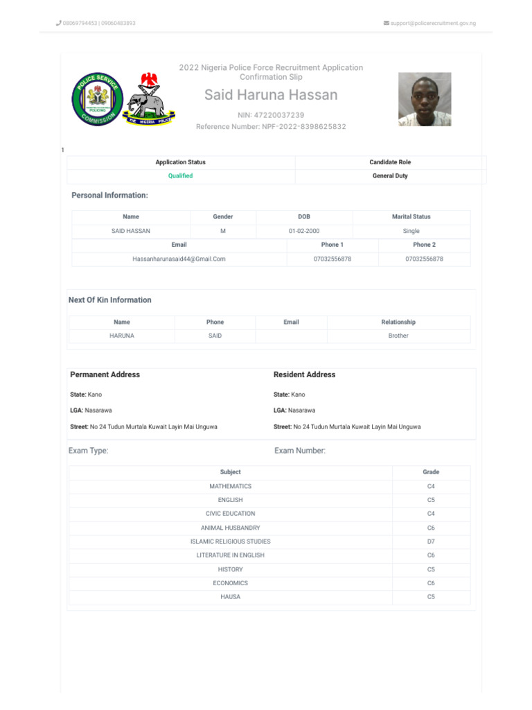 Nigeria Police Force Recruitment Portal | PDF | Nigeria