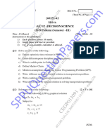 Postgraduate PG Mba Semester 3 2023 May Decision Science Pattern 2019