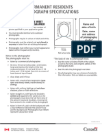PERMANENT RESIDENTS PHOTOGRAPH SPECIFICATIONS