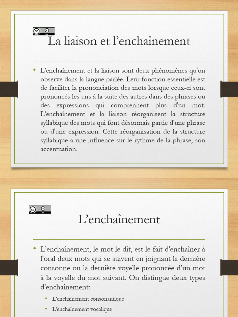 Liaison et Enchaînement en Français | PDF | Voyelle | Syllabe
