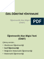 ÖZEL ÖĞRETİMİ YÖNTEMLERİ. Öğretmenlik Alan Bilgisi Testi (ÖABT)