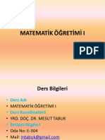 Matemati̇k Öğreti̇mi̇ I