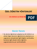 ÖZEL ÖĞRETİM YÖNTEMLERİ. Din Kültürü Ve Ahlak Bilgisi