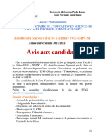 Résultats Du Concours FUE SMPC