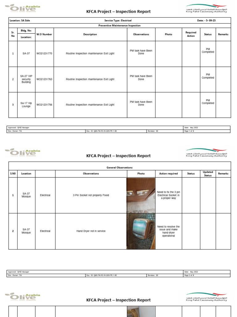 KFCA Project Test Results Schedule | PDF | Building Engineering ...